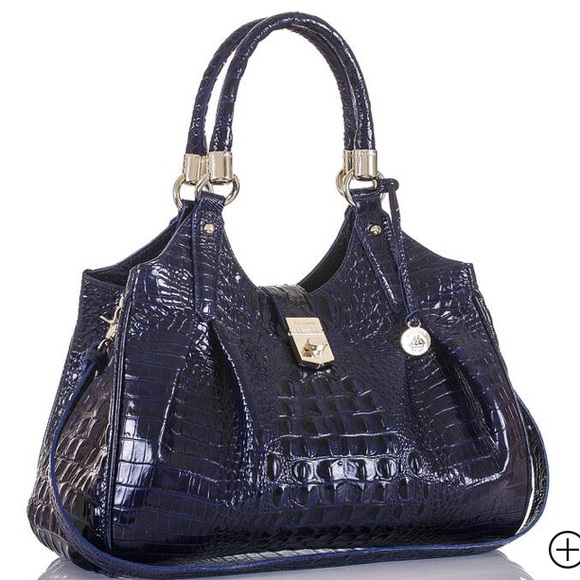 BRAHMIN SET - Elisa Ink Hobo + Checkbook Wallet + Sand Dollar Tassel - Picture 3 of 16